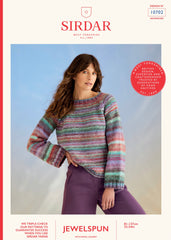 Sirdar Jewelspun Chunky Round Neck Sweater Knitting Pattern 10702
