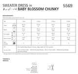 Hayfield Blossom Chunky Sweater Dress Knitting Pattern 5569