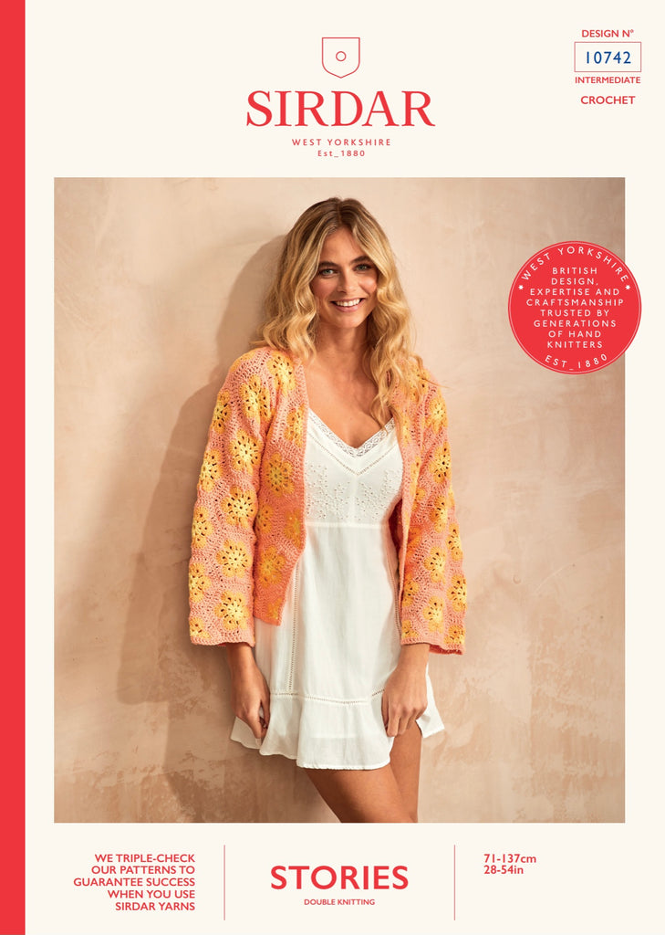 Sirdar Stories Double Knit Crochet Hexagon Cardigan Pattern 10742 ...