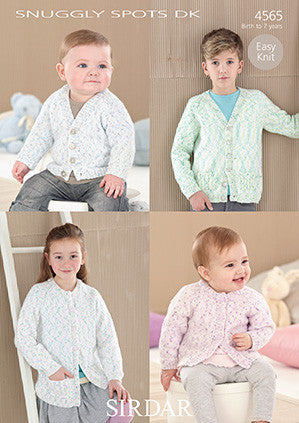 Sirdar Snuggly Spots Childrens Cardigan Knitting Pattern 4565