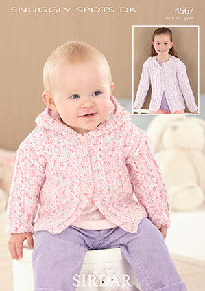 Sirdar Snuggly Spots Cable Jacket Knitting Pattern 4567