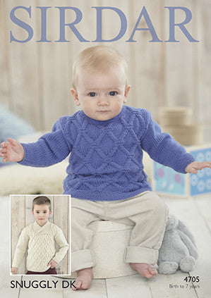 Sirdar Snuggly Cable Sweater Knitting Pattern 4705 Birth-7yrs