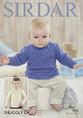Sirdar Snuggly Cable Sweater Knitting Pattern 4705 Birth-7yrs