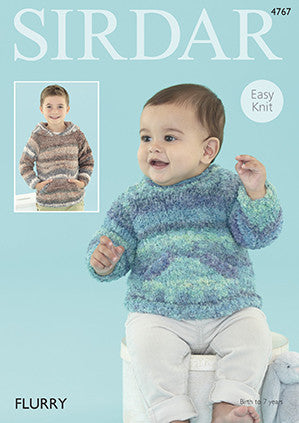 Sirdar Babies Chunky Sweater Knitting Pattern 4767 Birth 7yrs