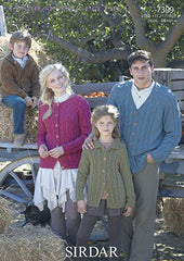 Sirdar Harrap Tweed D/k Family Cardigans Pattern 7399