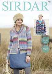 Sirdar Aura Ladies Cardigan Pattern 7885