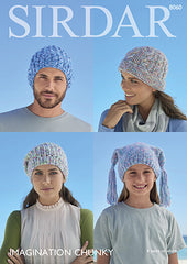 Sirdar Imagination Family Hats Knitting Pattern 8060