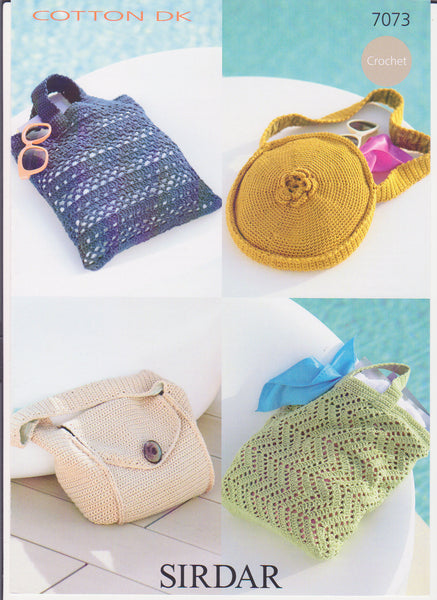 Crochet Bags in Cotton Double Knit Pattern 7073