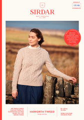 Sirdar Haworth Tweed D/K Ladies Sweater Knitting Pattern 10146
