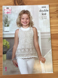 King Cole Calypso Double Knit Girls Cardigan and Top Knitting Pattern 5038