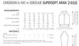 Sirdar Supersoft Aran Cardigan Knitting Pattern Sizes 2-13yrs 2468