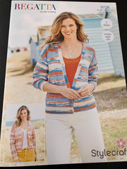 Stylecraft Regatta D/K Ladies V Neck Cardigan Pattern 9738
