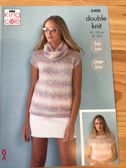 King Cole Calypso Double Knit Ladies Top Knitting Pattern 5408
