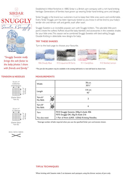 Sirdar Sweetie and Snuggly Blanket Pattern 5382 PDF