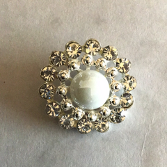 25mm Pearl and Diamanté Shank Buttons