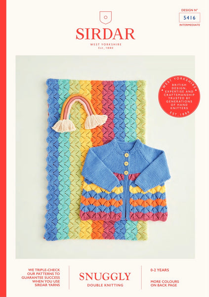 Sirdar Snuggly D/K Cardigan and Blanket Knitting Pattern 5416