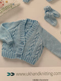 Baby Double Knitting Cable Cardigan Knitting Pattern UKHKA118