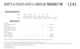 Sirdar Snuggly Double Knit Baby & Child Knitted Hats Pattern 1242