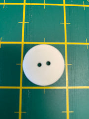 10 x White 25mm Flat Two Hole Buttons
