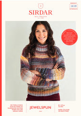 Sirdar Jewelspun Aran Cowl Neck Sweater Knitting Pattern 10139