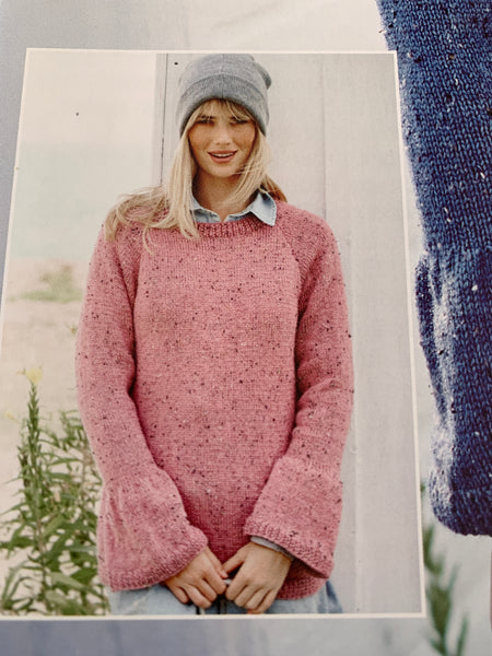 Stylecraft Alpaca Tweed Ladies Round Neck Jumper Knitting Pattern 9453