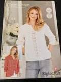 Stylecraft Linen Drape D/K Lacy Sweater & Cardigan Knitting Pattern 9510