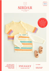 Sirdar Snuggly D/K Striped Jacket Knitting Pattern 5410
