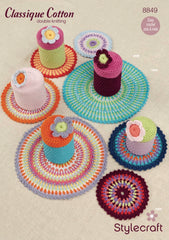 Stylecraft Classique Cotton Double Knit Crochet Pots and Mats Pattern 8849