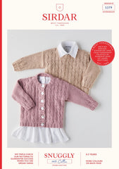 Sirdar Snuggly Cotton D/K Cardigan and Sweater Knitting Pattern 5379