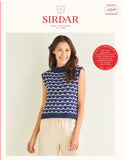 Sirdar Cotton Double Knit Ladies Vest Top Knitting Pattern 10247