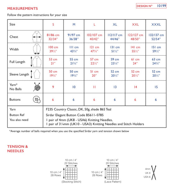 Sirdar Country Classic D/K Ladies Round Neck Cardigan Knitting Pattern 10199