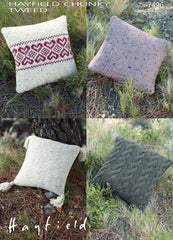 Hayfield Chunky Tweed Knitted Cushion Pattern 7496