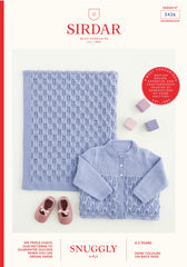 Sirdar Snuggly 4ply Matinee Coat & Blanket Knitting Pattern 5436