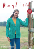 Hayfield Chunky Tweed Ladies V Neck Cardigan Knitting Pattern 8024