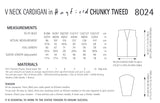 Hayfield Chunky Tweed Ladies V Neck Cardigan Knitting Pattern 8024