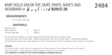 Hayfield Bonus D/K Dolls Sailor Top & Skirt Knitting Pattern 2484