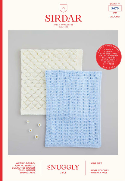 Sirdar Snuggly 3ply Crochet Baby Blanket Pattern 5470 – knot just wool
