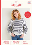 Sirdar Country Classic D/K Striped Sweater Knitting Pattern 10201