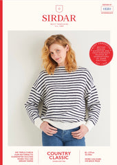 Sirdar Country Classic D/K Striped Sweater Knitting Pattern 10201