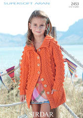 Sirdar Supersoft Aran Jacket Knitting Pattern 2453