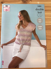 King Cole Calypso Double Knit Ladies Short Sleeve Tops Pattern 5405