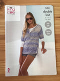 King Cole Calypso Double Knit Ladies Open Neck Top Knitting Pattern 5404
