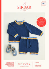 Sirdar Snuggly D/K Sweater and Shorts Knitting Pattern 5411