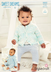 Stylecraft Sweet Dreams D/K Baby Cable Cardigan Knitting Pattern 9900