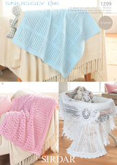 Sirdar Snuggly D/K Crochet Blanket & Shawl Pattern 1299