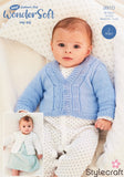 Stylecraft Wondersoft 4ply Cable Cardigan Baby Knitting Pattern 9910