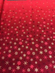 Makower Red Ombré Snowflake Fabric
