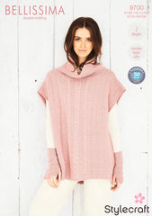 Stylecraft Bellissima D/K Ladies Poncho & Mitts Knitting Pattern 9700