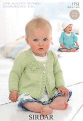 Sirdar Snuggly Baby Bamboo D/K Girls Coat Knitting Pattern 1752