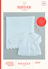Sirdar Snuggly 2ply Matinee Coat & Shawl Knitting Pattern 5468